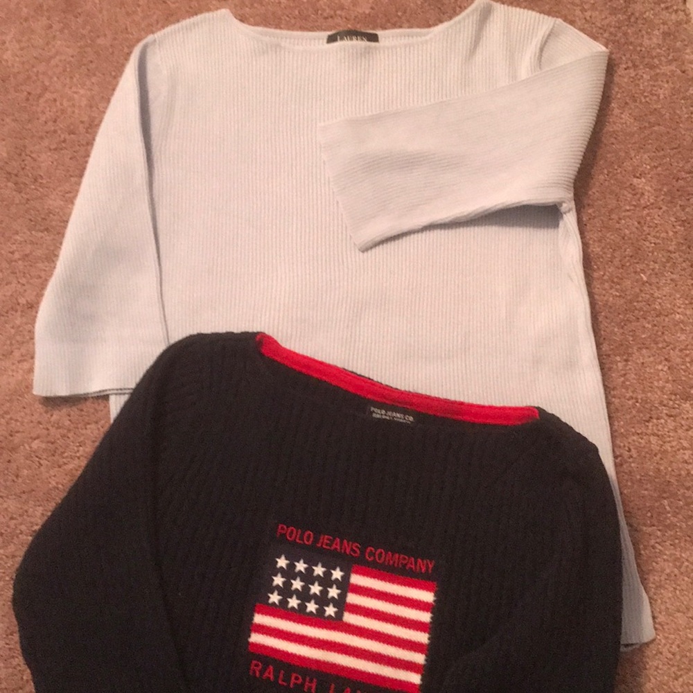 2 Ralph Lauren tops. Size L both for $25.00